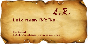 Leichtman Réka névjegykártya